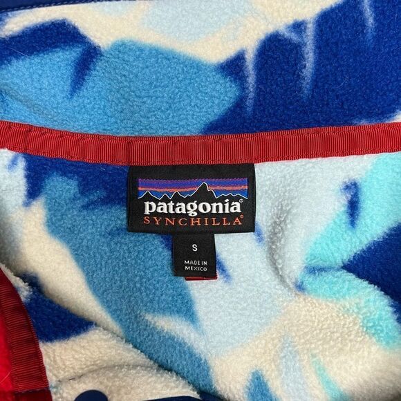 Patagonia Synchilla Feather Dance 1/4 Snap T Fleece Pullover Sweater Size Small - Picture 4 of 9